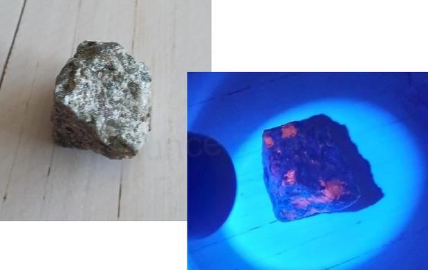 Yooperlit – UV ohnivý kámen, surový 31,8 g (X1861)