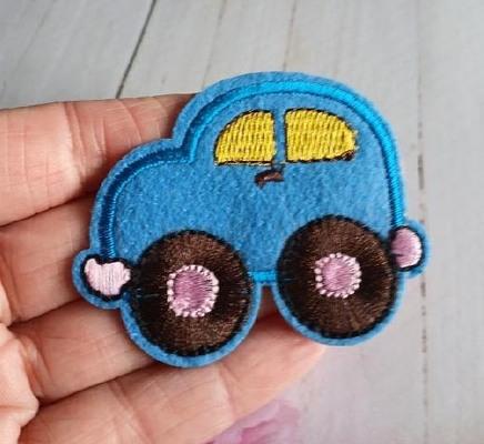 Nášivka auto, autíčko tmavě modrý 6,6 x 5,5 cm (C790)