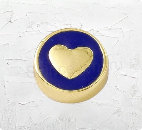 Smaltované mosazné korálky srdce pozlacené 18K 11 x 4,5 mm modré (AA370)