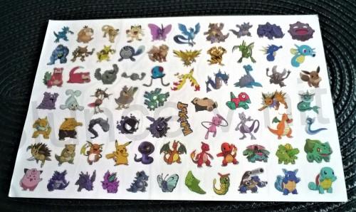 Voděodolné, dočasné tetovaní Pokemon, Pikachu (E65)