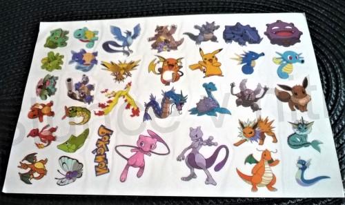 Voděodolné, dočasné tetovaní Pokemon, Pikachu (E65)