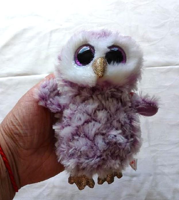 Sova TY Beanie Boos – plyšák, délka cca 17 cm (D1174)