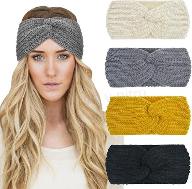 Háčkovaná zimní čelenka DRESHOW – robustní, teplá, turban styl (K759)