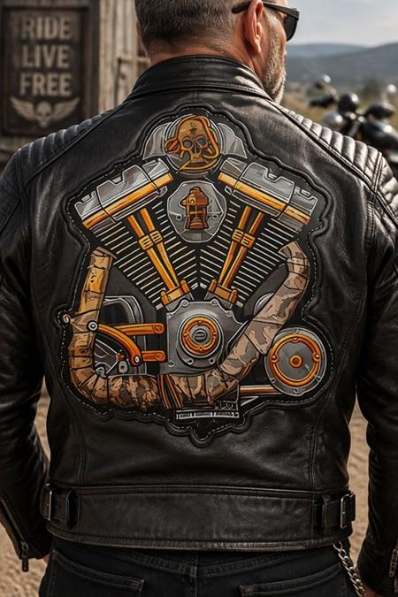 Moto vinylová nášivka Motor - 32 x 28 cm (C926)