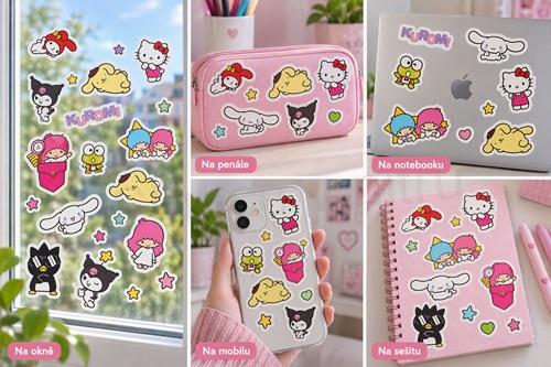 Samolepicí dekorace, samolepka Hello Kitty 25 × 15 cm (E1097)