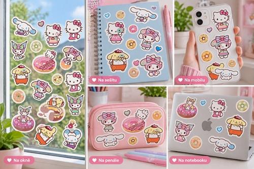 Samolepicí dekorace, samolepka Hello Kitty 25 × 15 cm (E1098)