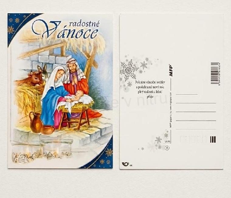Vánoční pohled Radostné Vánoce 15 × 10,5 cm (E1186)