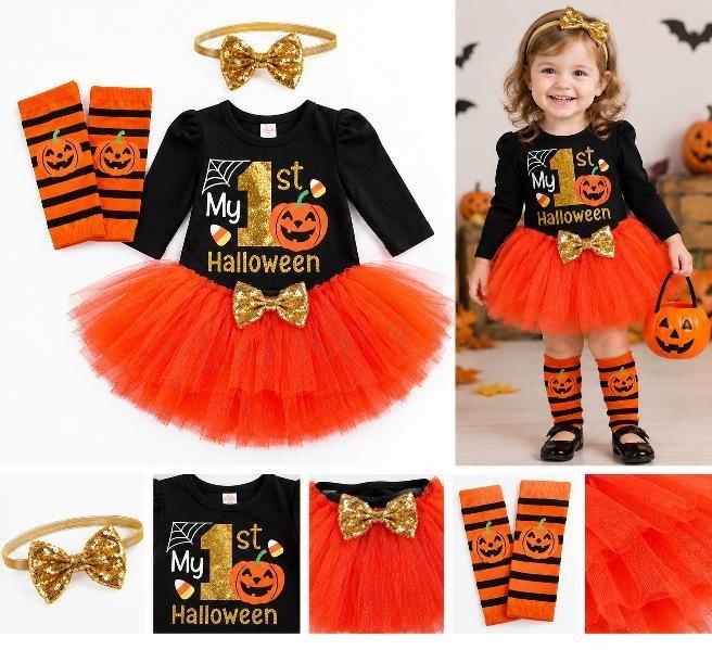 Dívčí Halloween Tutu set Můj první Halloween 12–18 měsíců (W307)