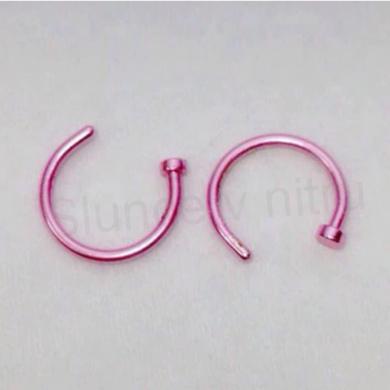 Piercing do nosu z chirurgické oceli 10 mm růžový (BB113)