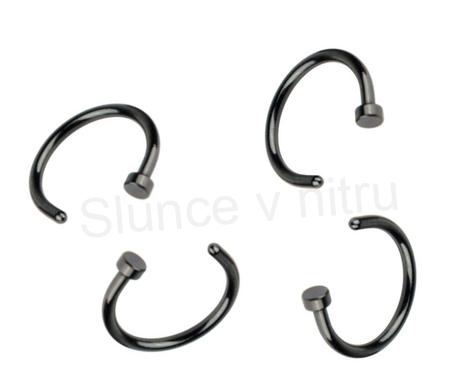 Piercing do nosu z chirurgické oceli 6 x 6 mm černý (BB114)