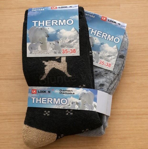 Dámské thermo bavlněné ponožky – 2 páry, zdravotní, 35–38 (K63)