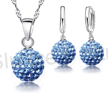 Postříbřená souprava šperků se Swarovski Elements (BE58)