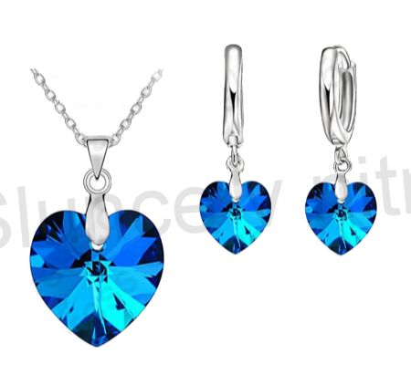 Postříbřená souprava se Swarovski Elements (BE68)