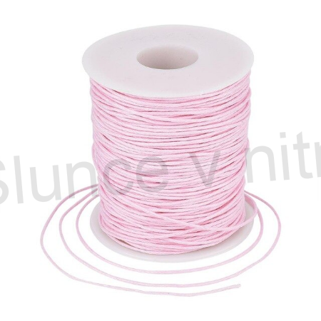 Růžová bavlněná voskovaná šňůrka 1 mm (N81)