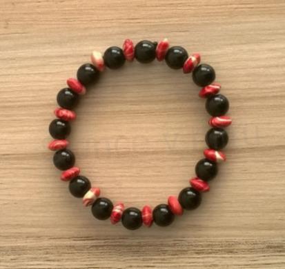 Minerální náramek onyx s ozdobami (BC337)