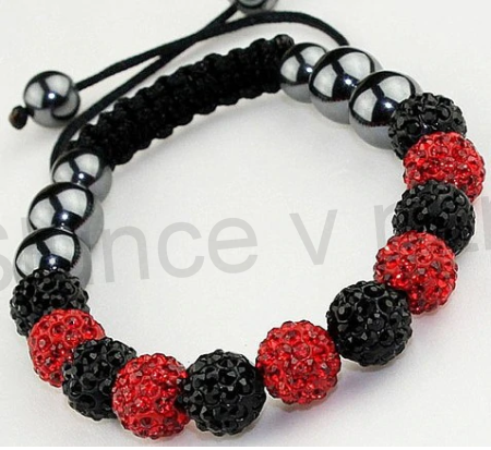 Náramek shamballa s pave korálků Swarovski (BC401)