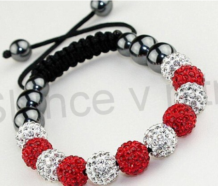 Náramek shamballa s pave korálků Swarovski (BC402)