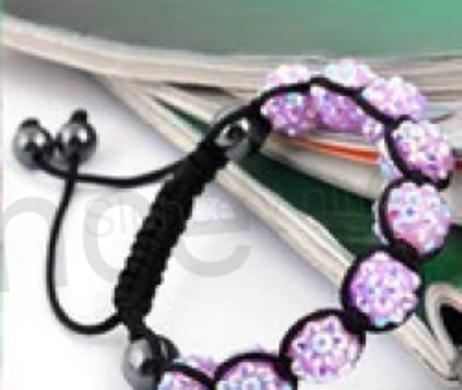 Resin náramek shamballa Světle růžový (BC404)