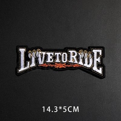 Moto nášivka Live to Ride – bílá (C234)