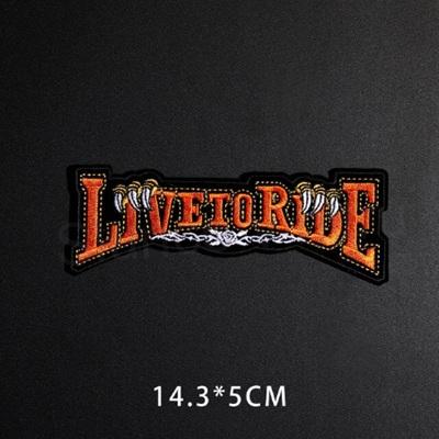 Moto nášivka Live to Ride – oranžová (C234)