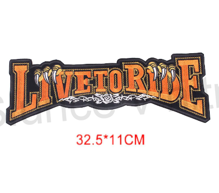 Moto nášivka Live to Ride - oranžová velká (C260)