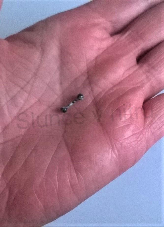 Piercing z chirurgické oceli tyčka s kuličkami barevný 12 mm (BB274)
