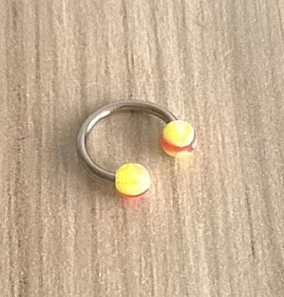 Piercing podkova z chirurgické oceli 10 mm žlutý číslo 3 (BB277)