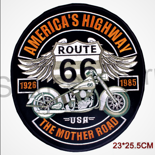 Moto nášivka Route 66 Americas Highway velká (C336)