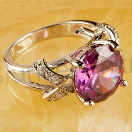Postříbřený prsten s křišťály swarovski element (BE149)