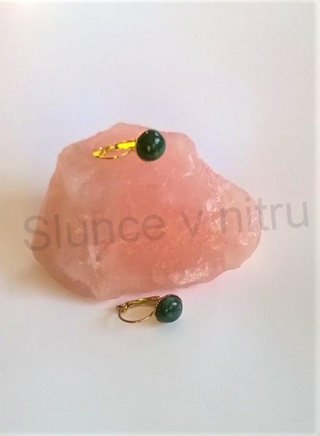 Minerální zlaté achátové náušnice 10 x 10 mm (X249)