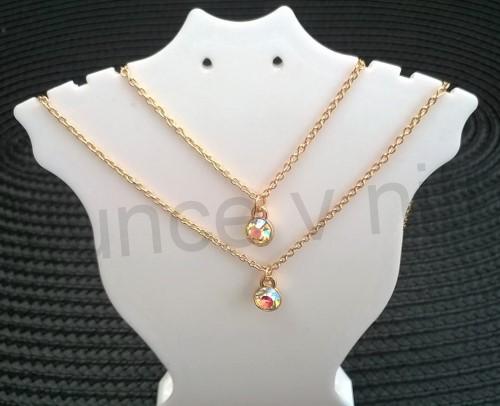 Dvojitý náhrdelník se dvěma kamínky (BD229)
