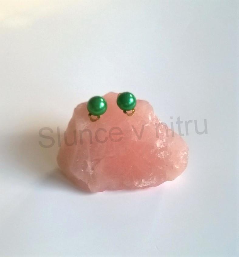 Náušnice klipsy s perleťovou perlou 10 x 20 mm (BB331)