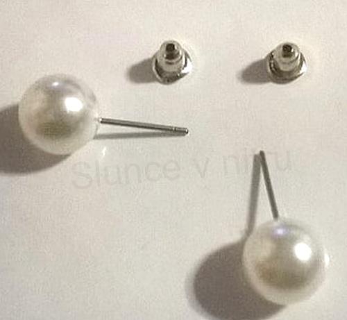 Puzetové náušnice bílé – 10 × 20 mm (BB350)