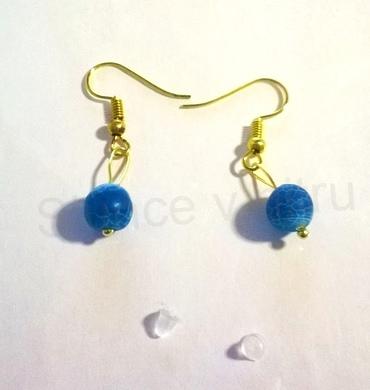 Minerální pozlacené náušnice Achátové Dračí 8 x 8 mm (X343)