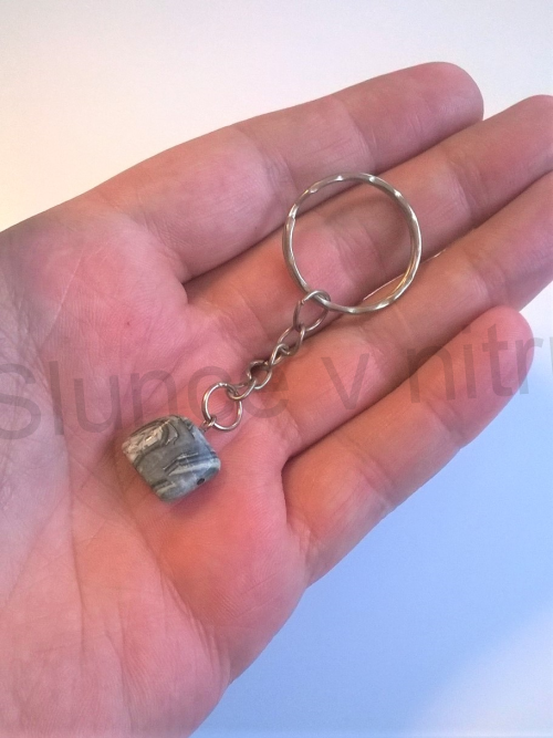 Přívěsek na klíče - minerální s jaspisem (D243)