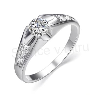 Postříbřený prsten se zirkony CZ 0,5 ct (BP164)