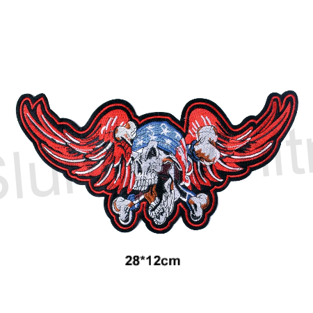Moto nášivka okřídlený Skull velká (C456)