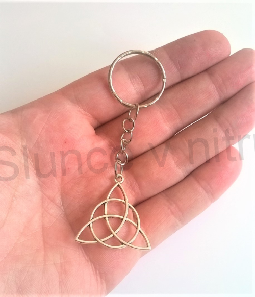 Přívěsek na klíče - Čarodějnický Pentagram Ochrana Triquetra (D297)