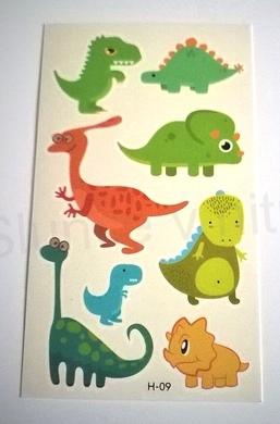 Voděodolné, dočasné tetovaní Dinosauři číslo 7 (E264)
