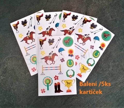 Samolepky, Obtisky na Papír koně, po 5 balení (E355)