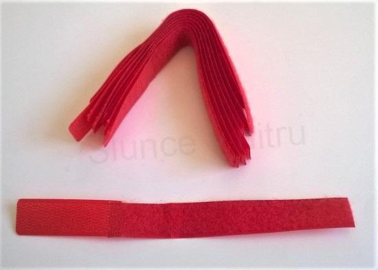 Suchý zip stříhaný 2 v 1 - cca 1,3 x 18 cm - červený (C479)