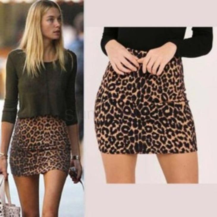 Dámská sexy minisukně s leopardím vzorem – L (K119)