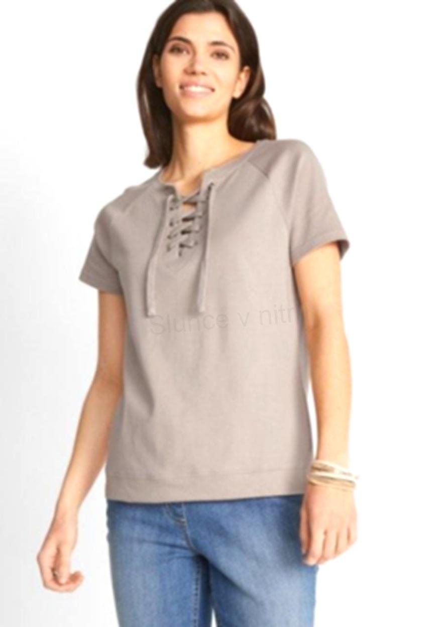 Pohodlné dámské tričko – béžové – vel. 48/50 (K132)