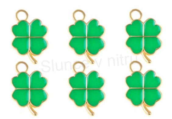 Přívěsek  čtyřlístek - 18 x 12 mm více barev (AA283)