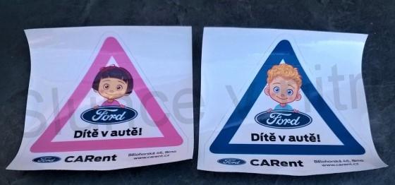 Samolepka na auto Dítě v autě originál Ford 15 x 14,5 cm (E470)