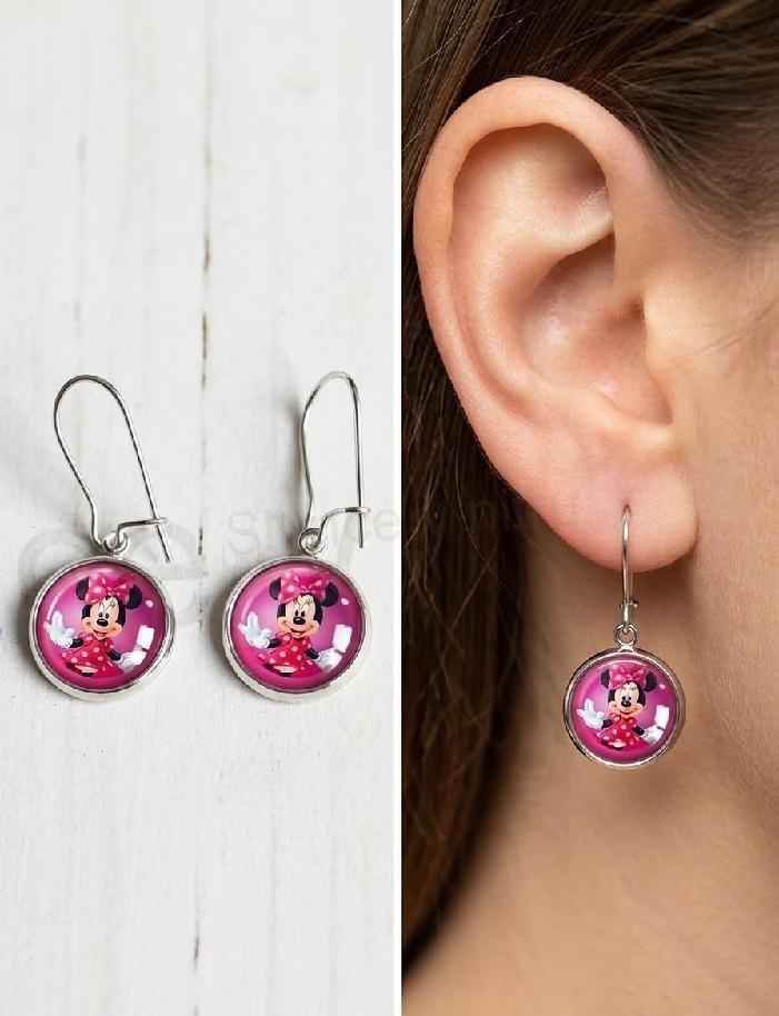 Drobné náušnice Minnie Mouse v šatičkách č. 3 (BB584)
