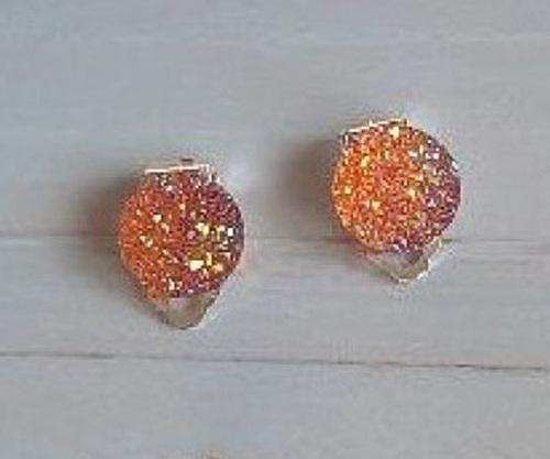 Náušnice klipsy oranžové měnicí (BB594)