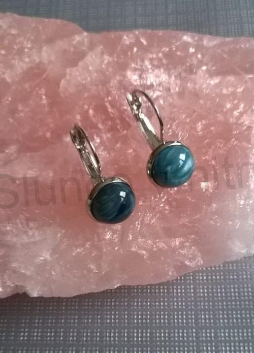 Minerální platinové Achátové náušnice 10 x 10 mm (X812)
