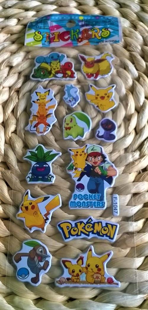 Bubble samolepky 3D Pokemon kreslené mix číslo 6 (E514)