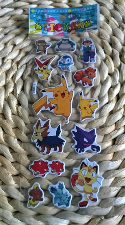 Bubble samolepky 3D Pokemon kreslené mix číslo 1 (E515)